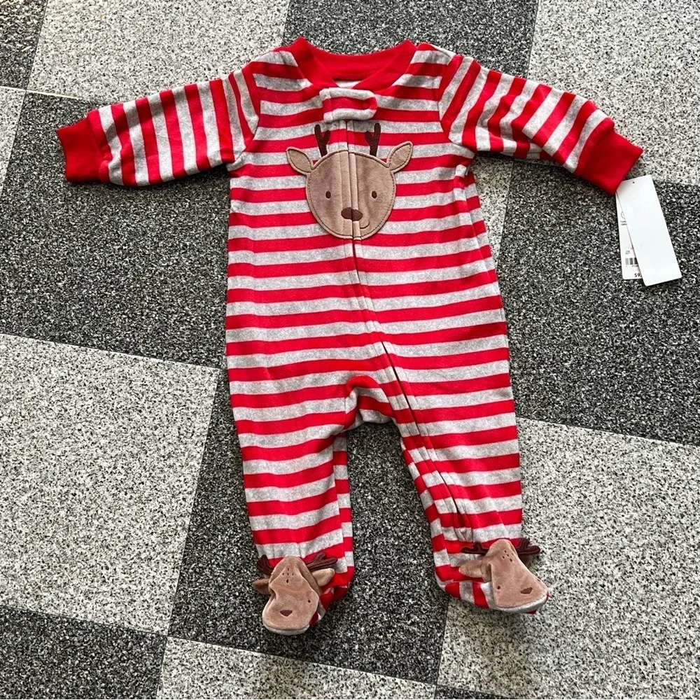 NWT Carter's Just One You Long Sleeve Striped Onesie- 3M